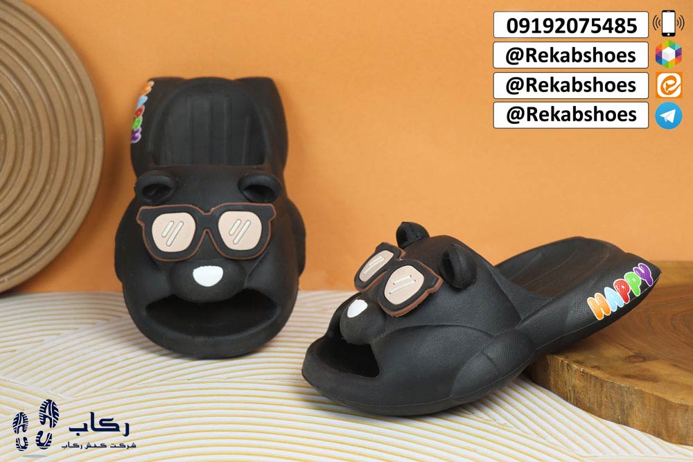 دمپایی پسرانه پلاستیکی مدل هپی عینکی