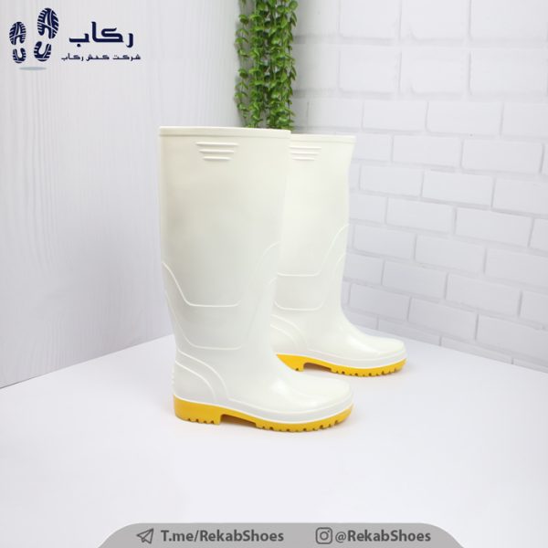 خرید چکمه پلاستیکی مردانه مدل ساق بلند مردانه سفید