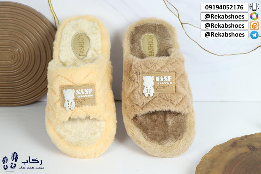 دمپایی پولیشی زنانه مدل خرسی