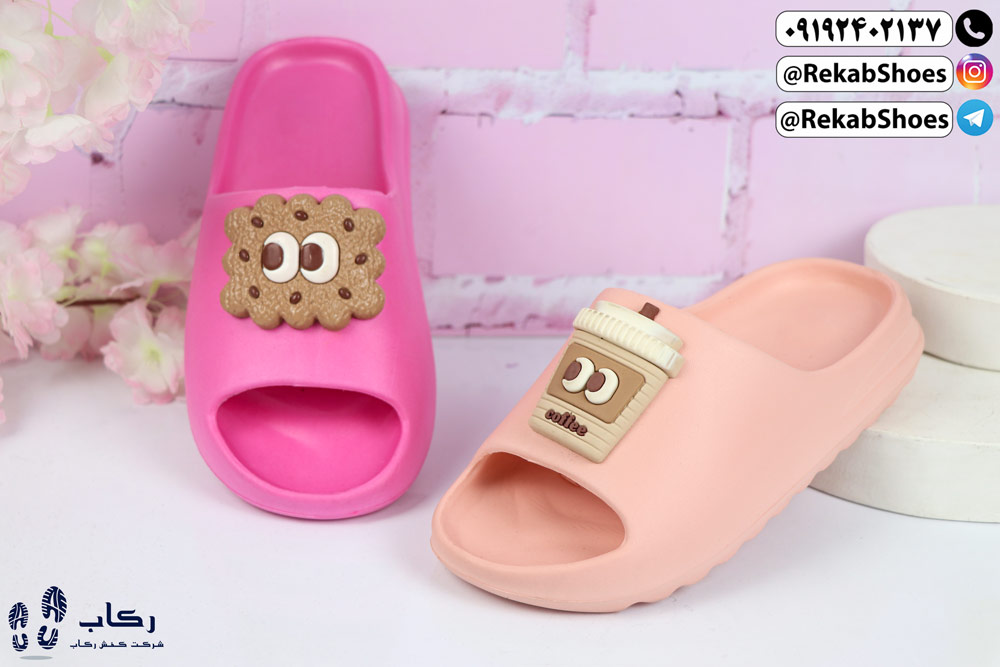 خرید دمپایی دخترانه فانتزی مدل بیسکوئیتی